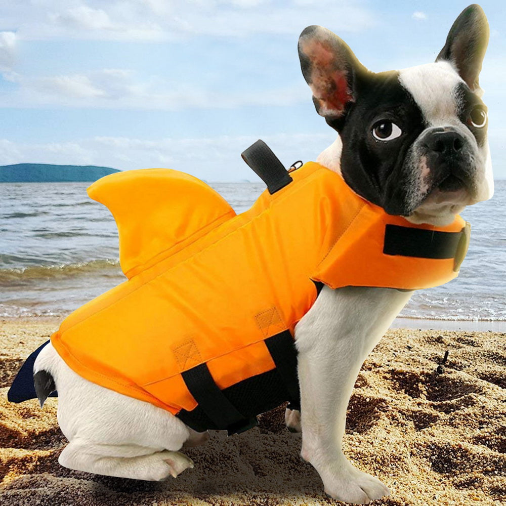 Dog life jacket with hot sale fin